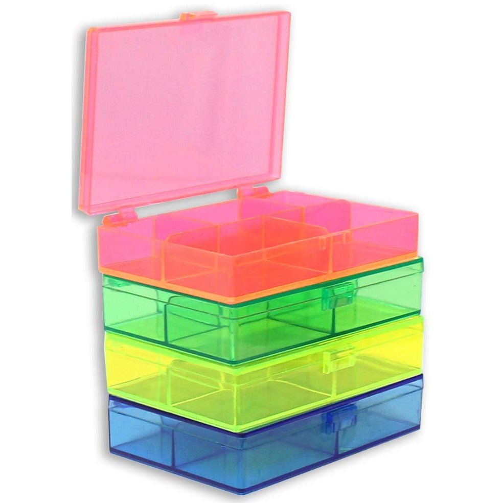 Set of 4 Stackable and Colorful Storage Boxes