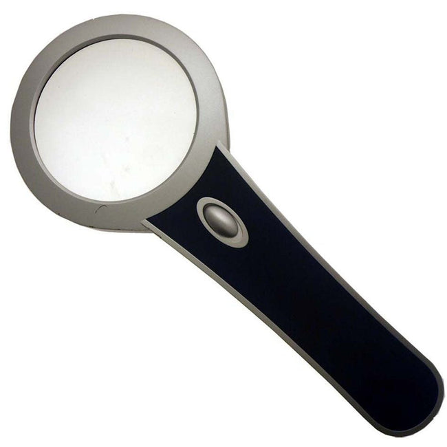 SILVER AND BLACK, HANDHELD, LED MAGNIFIER - MG-15084 - ToolUSA