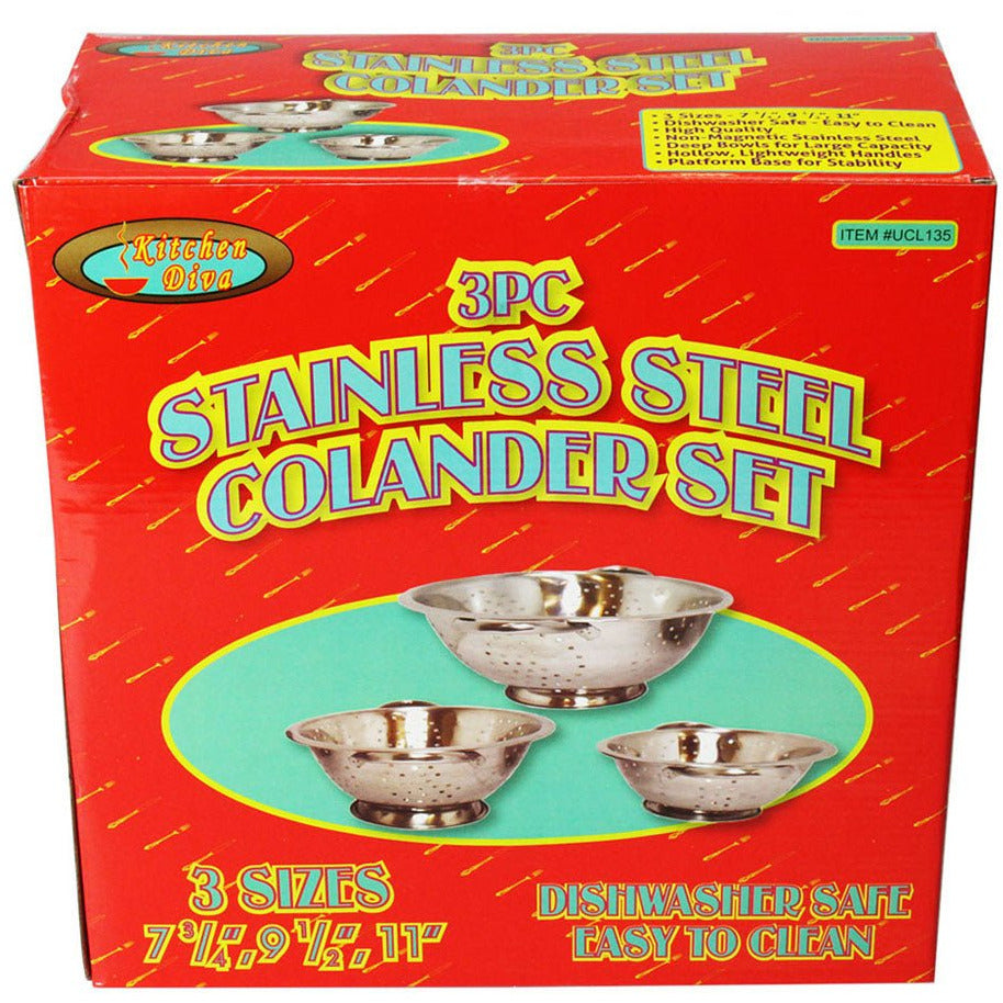 STAINLESS STEEL COLANDER SET (Pack of: 1) - U-00135 - ToolUSA