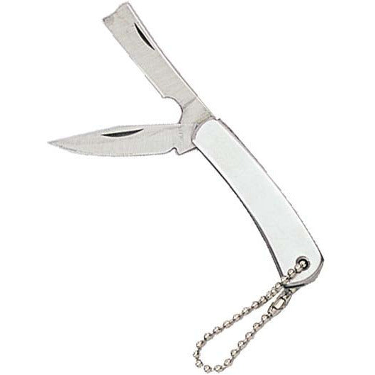 Stainless Steel Pocket Knife - 2 Blades - 3.75 Inch Overall Length - PK-09072 - ToolUSA