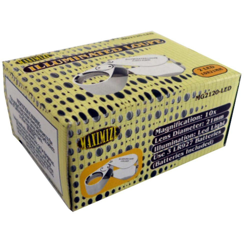 Triplet Glass Lens Jeweler's Loupe with LED Light - 10X Power - MG-92120 - ToolUSA