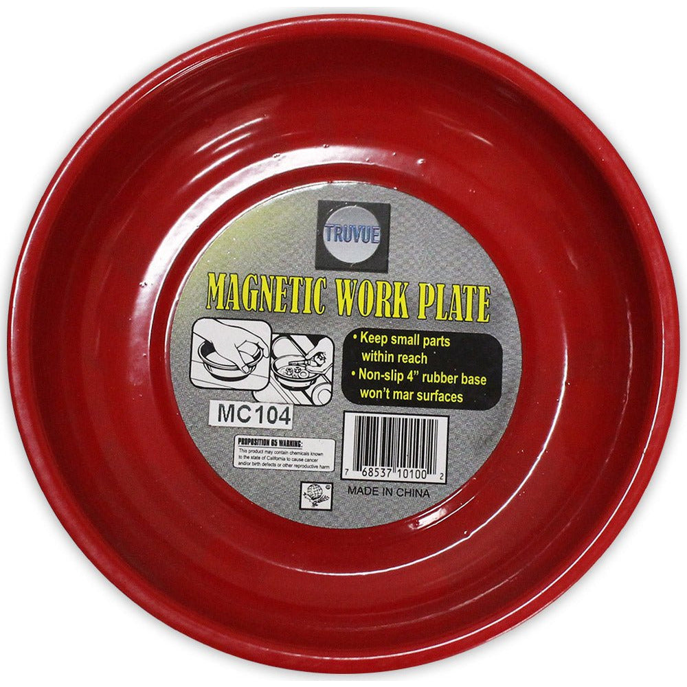 Truvue 4 Inch Diameter Magnetic Work Plate With Rubberized Magnetic Base: MC104 - MC104 - ToolUSA