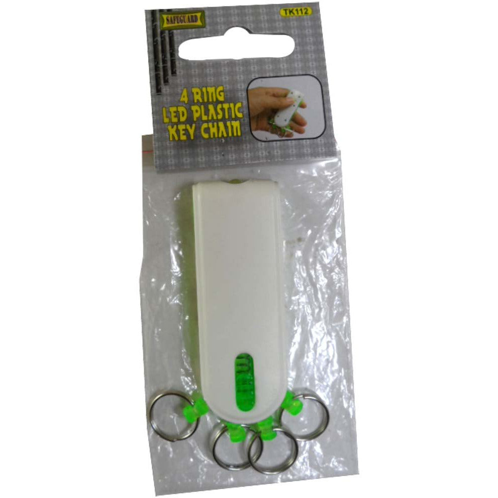 Unique Plastic LED Key Ring - 4 Rings & Quick Release Feature For Rings - TK-14911 - ToolUSA