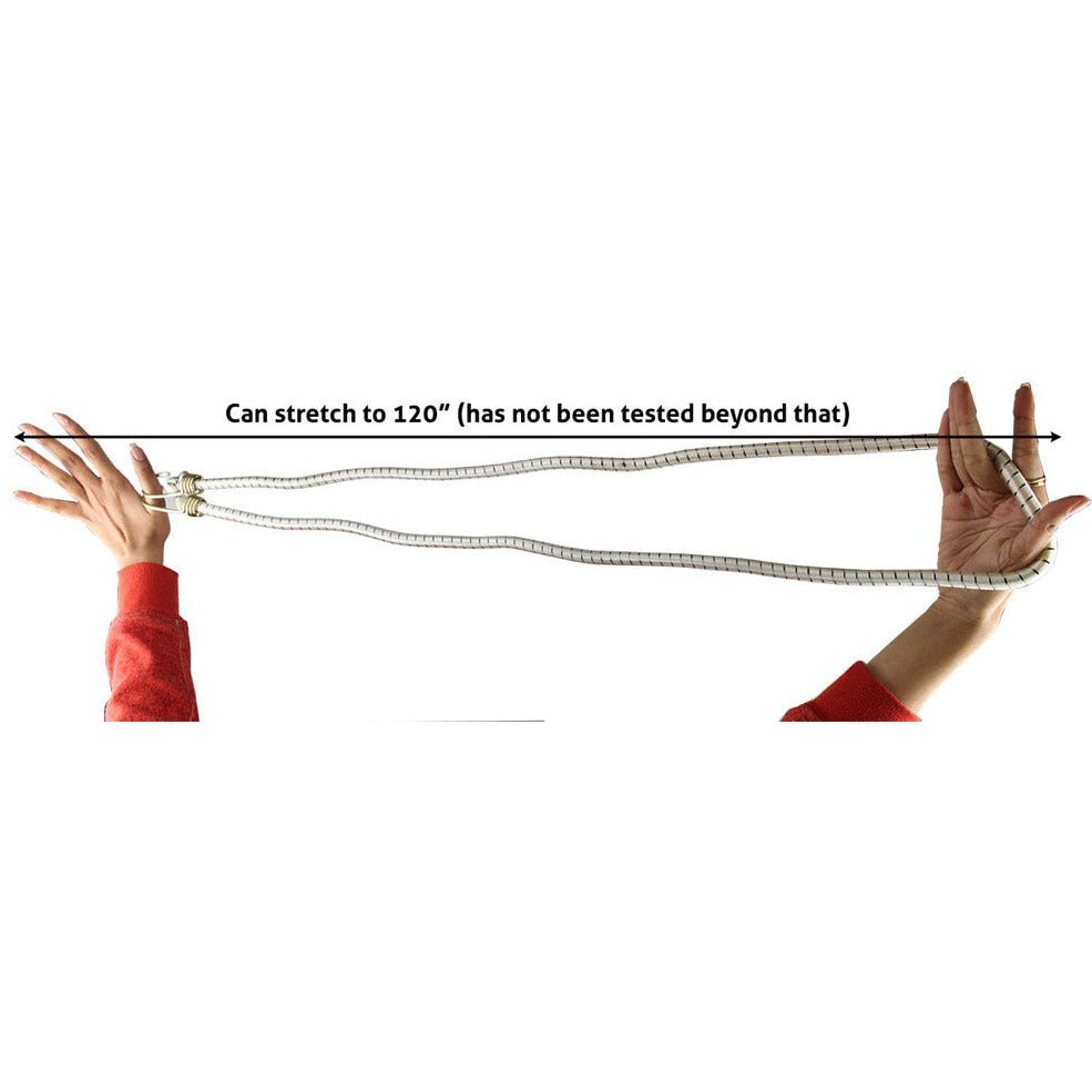 White 72" Bungee Cord - Heavy Duty Rubber Tipped Hooks (Pack of: 2) - TA-98572-Z02 - ToolUSA