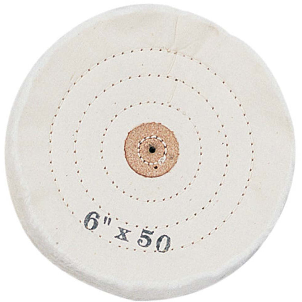 White Cotton Buff - 6" Diameter (Pack of: 2) - TJ01-31260-Z02 - ToolUSA