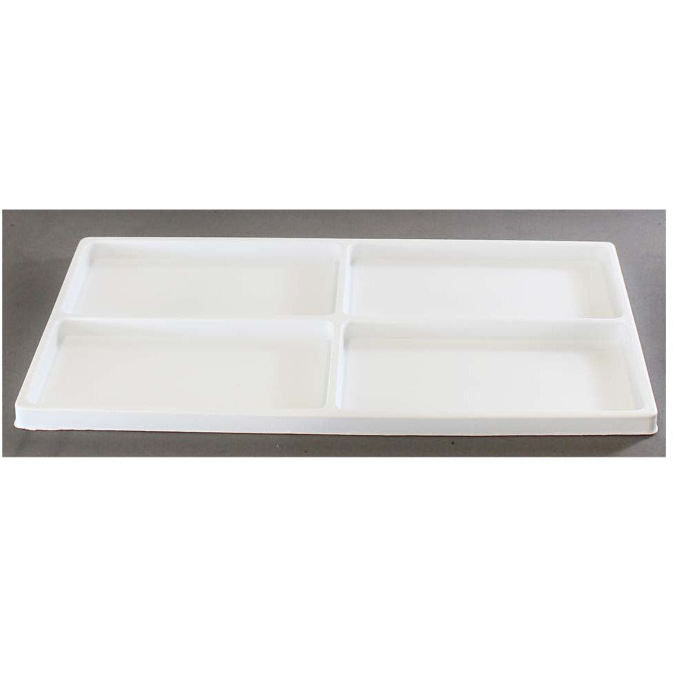 White Plastic Tray Insert Divided into 4 Sections - 14x7.5 Inches (Pack of: 2) - TJ-91160-Z02 - ToolUSA