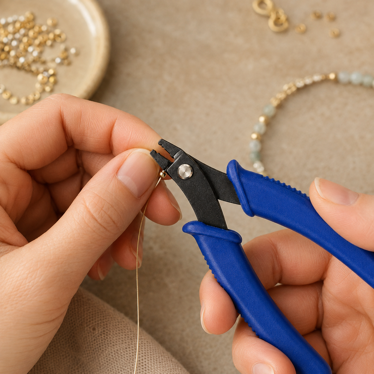 5-Inch Micro Crimping Pliers for Jewelry Making, Precision Beading Tool with Non-Slip Comfort-Grip Handles – S89-85700