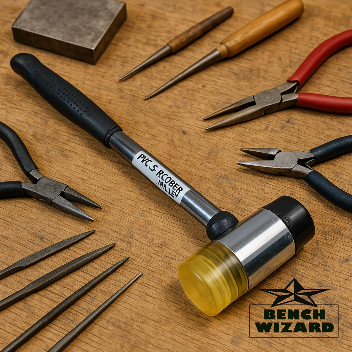 Jewelry Ring Sizing & Forming Tool Kit – Dual-Head Hammer + Steel Ring Mandrel