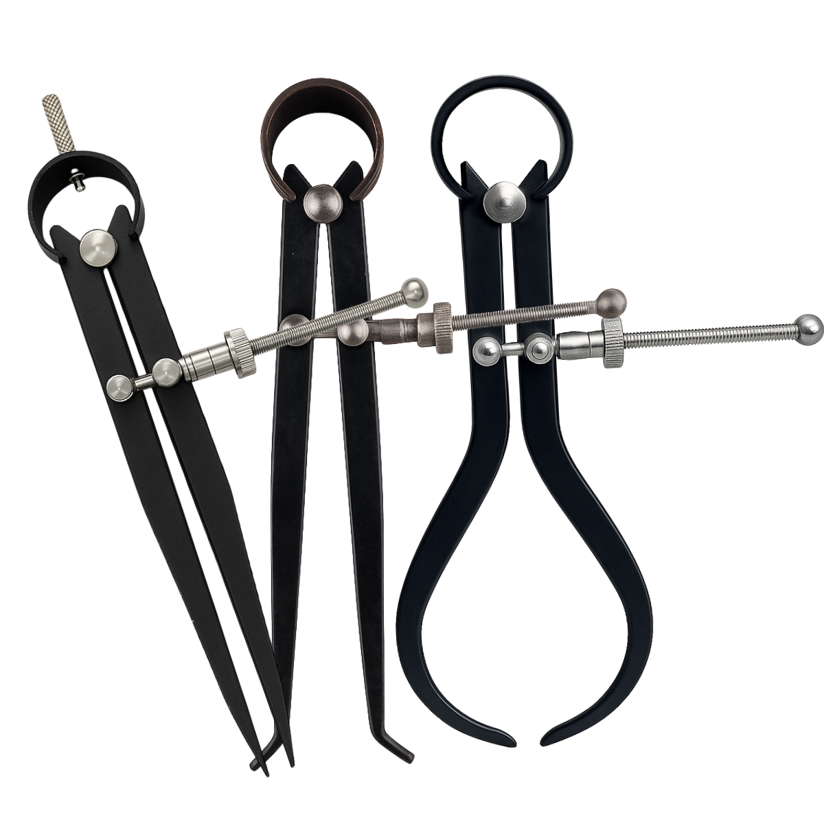 3 Piece Set of Inside, Outside, and Divider Calipers (Pack of: 1) - TZ01-04506