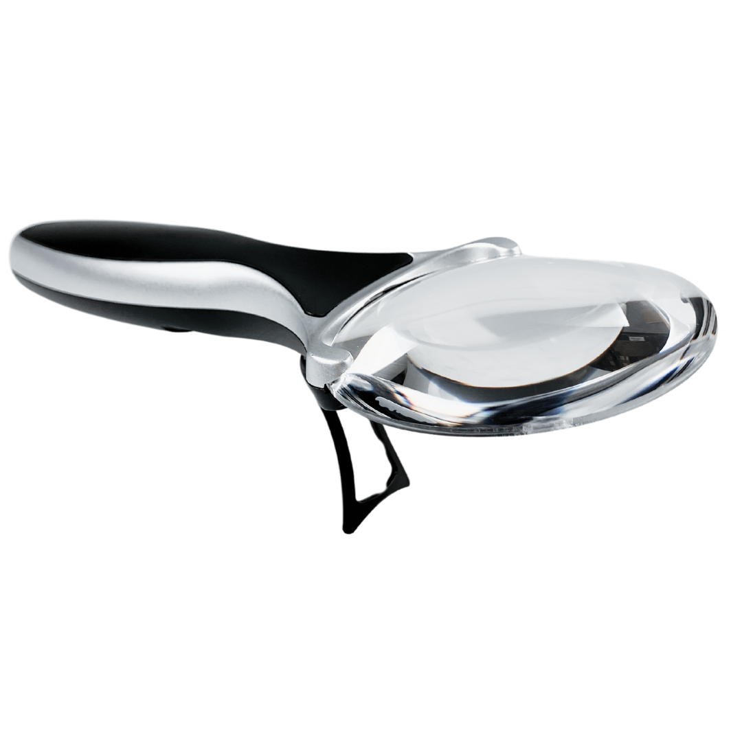 2.5x LED Handheld Rimless Magnifier With Stand  - MG-15083