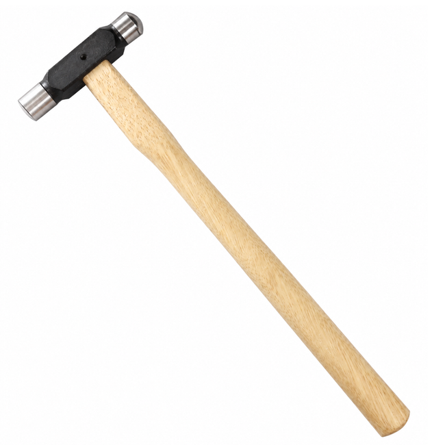 1/2-Inch Mini Ball Peen Hammer with Flat and Rounded Heads, 2 oz Steel Head and Smooth Wooden Handle for Jewelry Making, Metal Shaping and Crafts – PH-00100