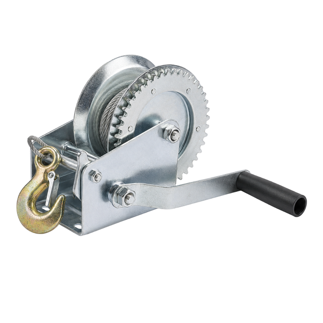 1200 lb Hand Winch with 39 ft Steel Cable and Heavy-Duty Hook – Manual Crank Pulling Winch for Trailers, Boats, Motorcycles and General Utility Use – TZ-08012