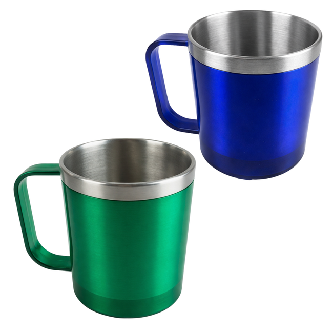 2 Pack Stainless Steel Coffee Cup with Vibrant Colors | 2.5" Diameter x 3" Height | Insulated Vacuum Lining