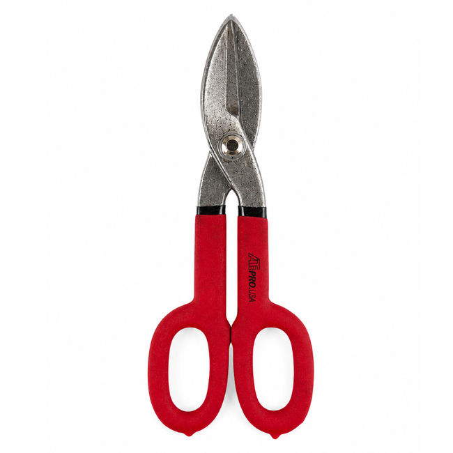 10" Tin Snips Heavy Duty – Sheet Metal Cutting Shears – Drop Forged Steel Blades – Straight, Left & Right Cuts – Non-Slip Grip Handles for Metal, Aluminum & Plastic