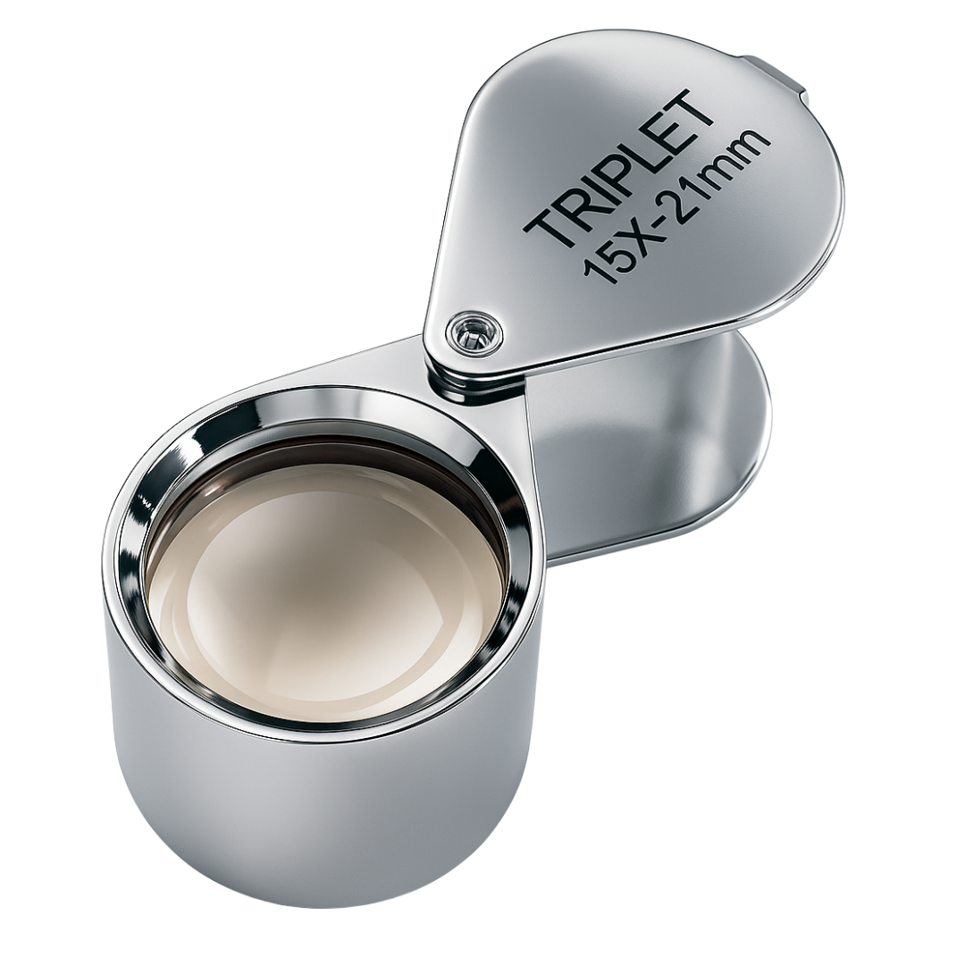 Triplet Glass Lens Jeweler's Loupe  - 15X Power  - MG-02115