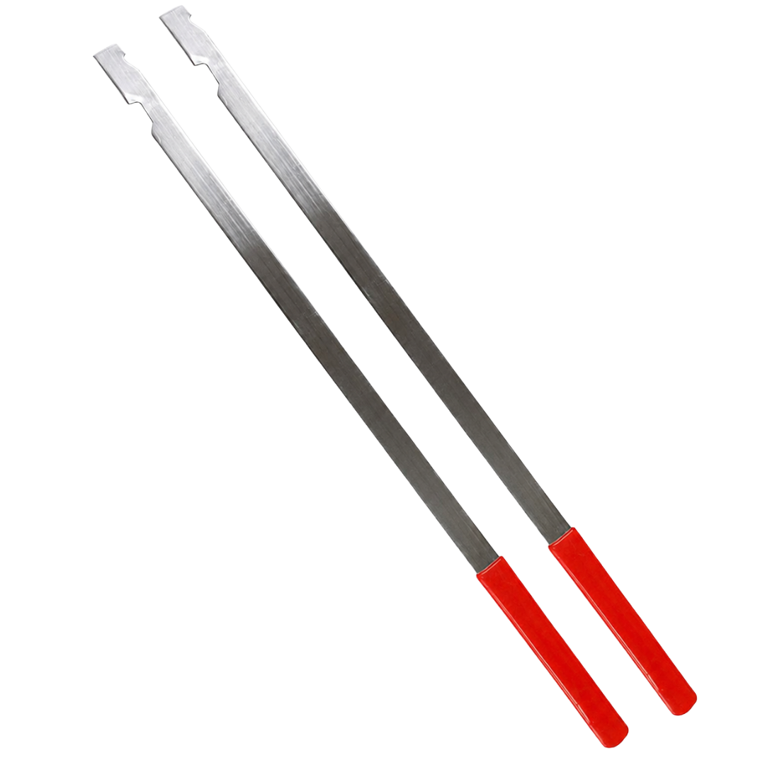 2-Pack Professional Automotive Lockout Tools, 19-Inch Chrome-Finished Steel Car Entry Tools with Red Vinyl-Wrapped Handles for Authorized Locksmith and Towing Use