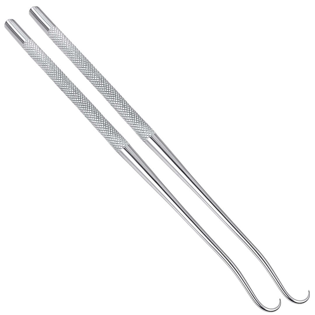 Curved Pointed Hook Pick Tool – 90° Sharp Hook Tip – Stainless 2 Pc. Steel Pick with Textured Grip – 7" Precision Tool for Artists, Crafters, Jewelers & Hobbyists