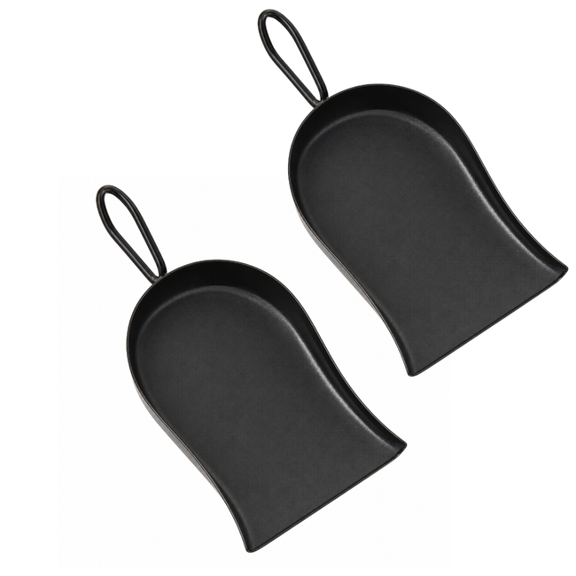 Black Jeweler’s Shovel, 3.5 x 1.5 Inch Mini Metal Gemstone and Bead Scoop with Loop Handle, Jewelry Sorting and Transfer Tool, Pack of 2