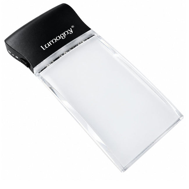 Lumagny 2X LED Illuminated Rectangular Booklight Magnifier with Pouch – MG-75980