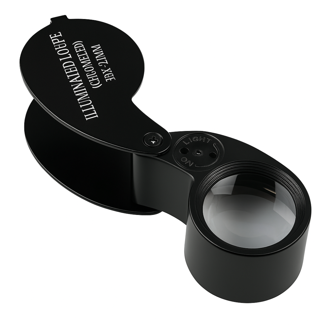 Black Jeweler's Loupe with LED Light - 30X Power  - MG-92130