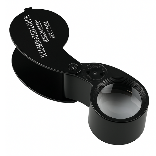 Black Jeweler's Loupe with LED Light - 30X Power  - MG-92130
