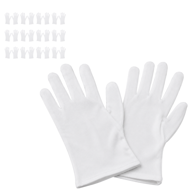 Men's White Cotton Lisle Inspection Gloves – Large (Pack of 12 Pairs) - GL-07400-Z12