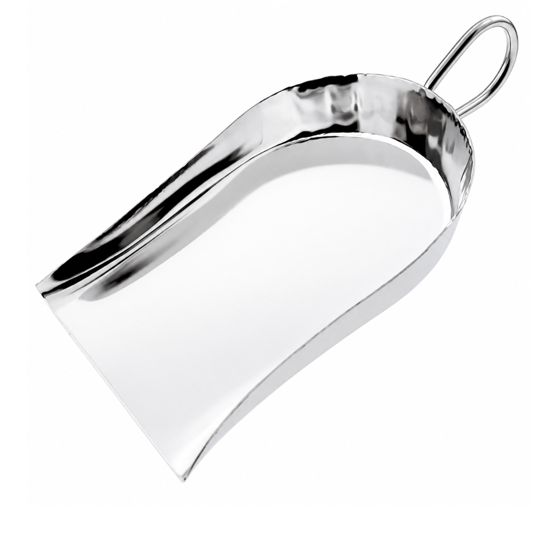 Jeweler’s Chrome Finished Stone Scoop Shovel, 2.5" x 1.75", Bell Shape with Loop Handle for Beads, Gems, Findings & Small Parts, Pack of 2