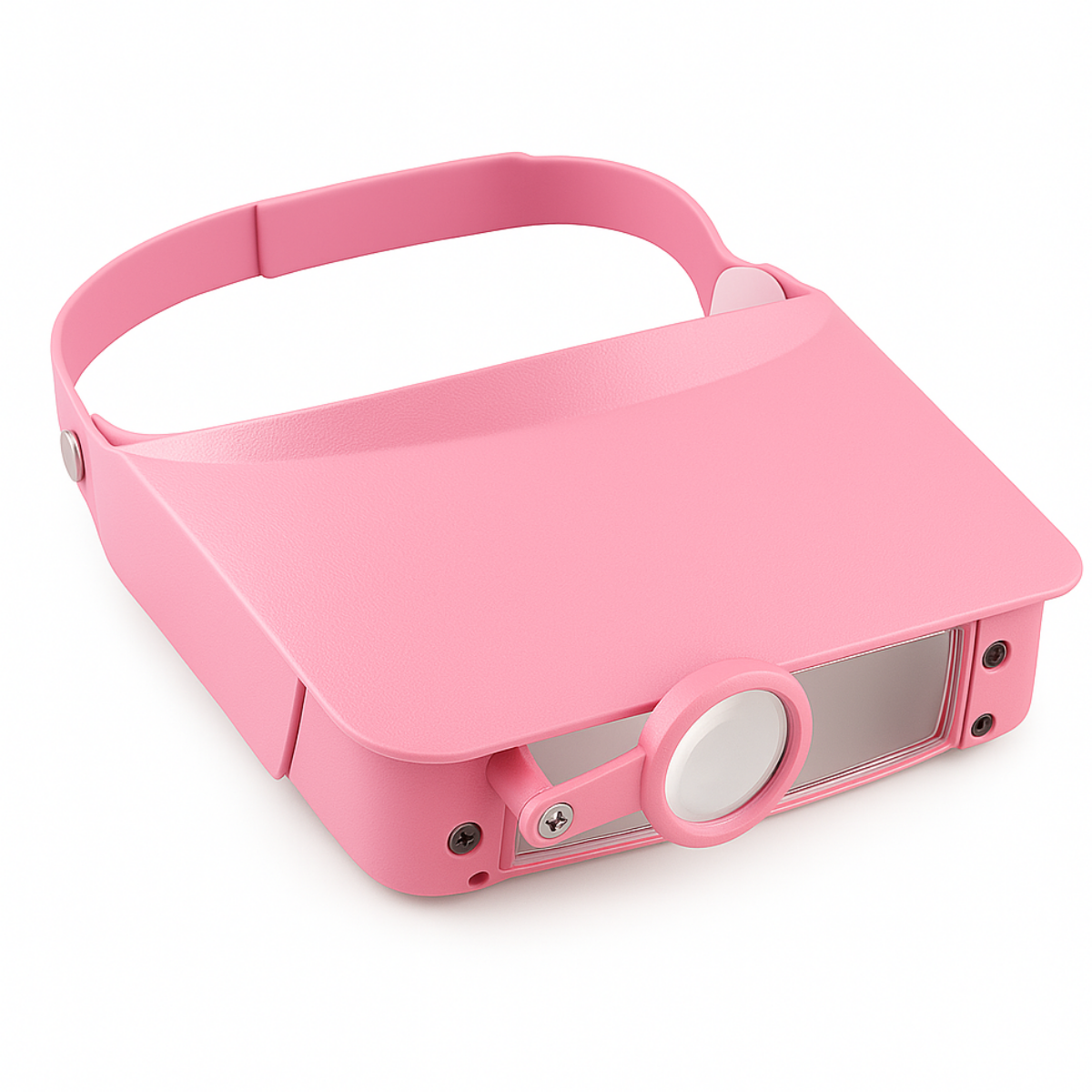 Visor-Type Head Worn Magnifier | 1.5x, 1.5x, 5x | in Pink Color  - MG-91213