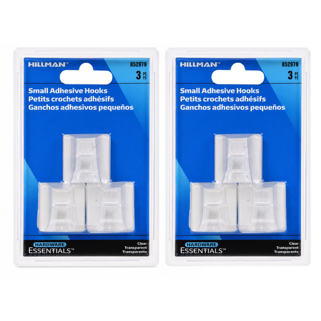 Small Clear Adhesive Hooks, 3 Pack – Transparent Plastic Peel & Stick Wall Hooks for Kitchen, Bathroom, Office, Dorm, Closet & Home Organization, Holds up to 1 lb