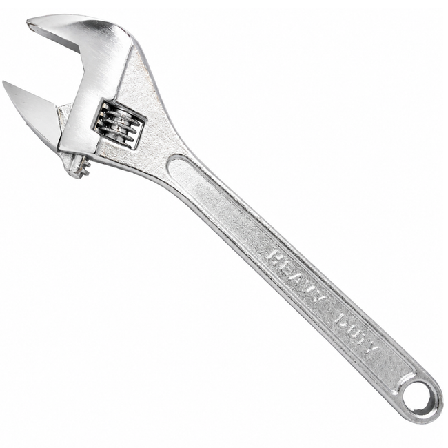15-Inch Heavy Duty Adjustable Wrench, Drop Forged Steel Wide Jaw Wrench, 1-7/8-Inch Capacity, Chrome Plated, Industrial Plumbing and Automotive Tool