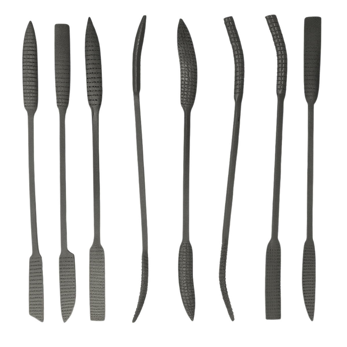 Double-Ended File Set – 8 Pieces (16 Shapes) – Works on Wood, Metal, Plastic, and Ceramics – 10” Long Precision Hand Files for Carpenters, Craftsmen, and Hobbyists