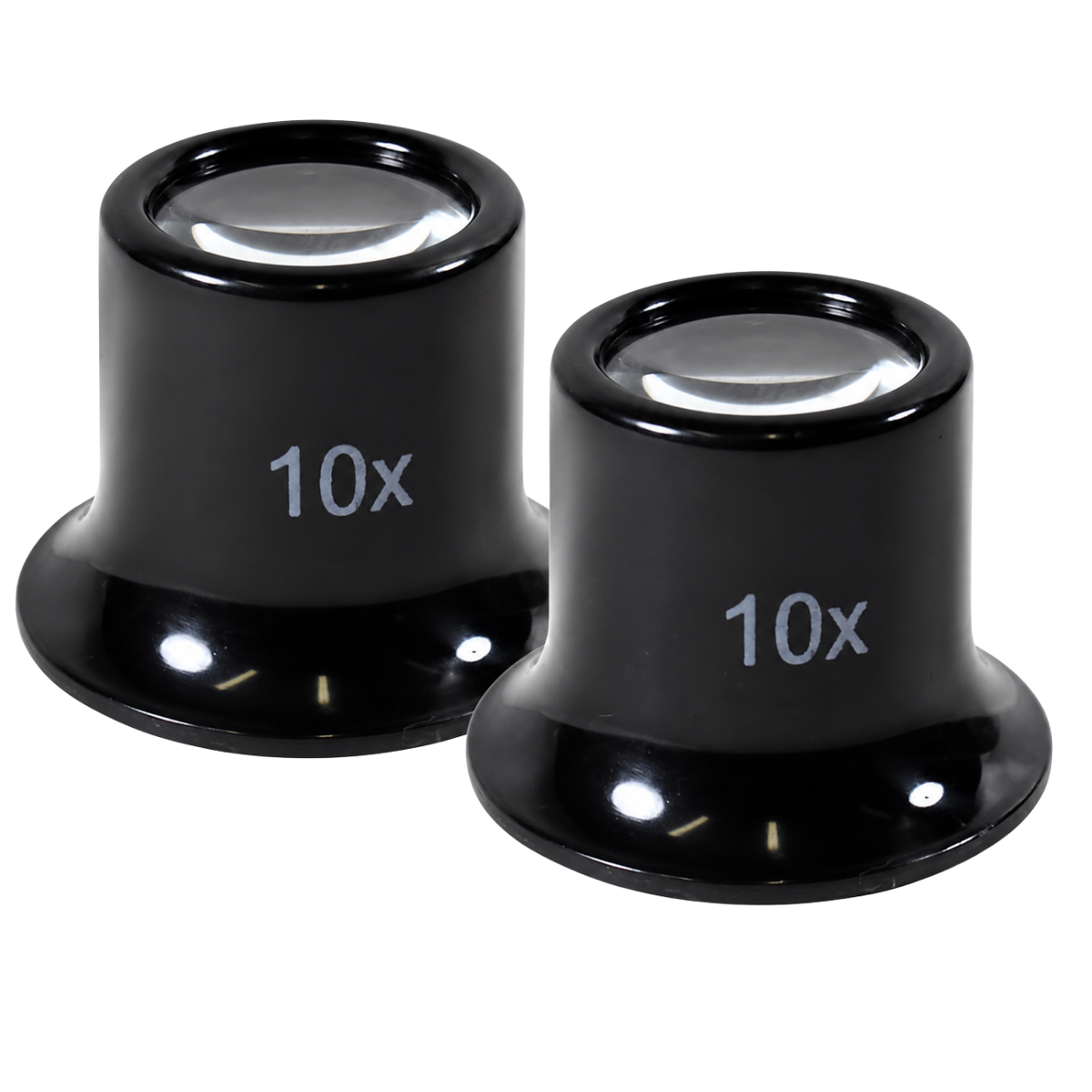 2-Pack 10X Mini Eye Loupe Magnifiers, 13/16-Inch Visible Lens, Pocket-Size Black Plastic Jeweler's Loupes – MG-00920-Z02