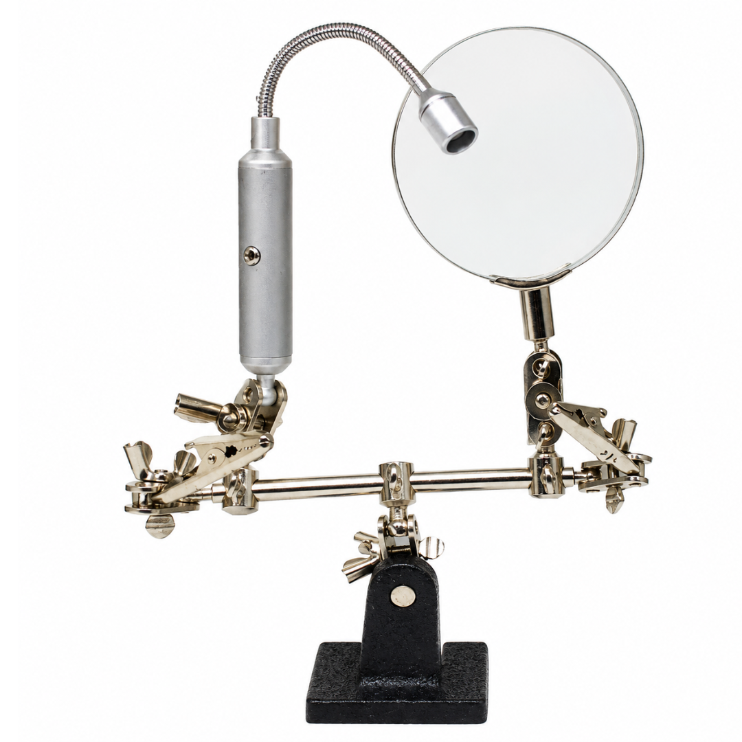 3X Power LED Illuminated Helping Hand Magnifier  - MG-15292