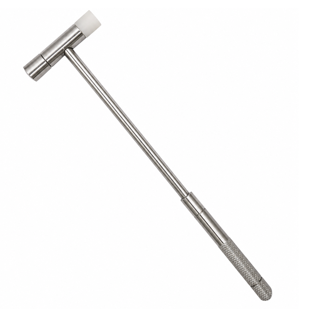 1 oz Dual-Face Jeweler’s Hammer with Steel and Nylon Heads, 8.25 Inch Textured Steel Handle, 15/32 Inch Faces for Jewelry and Metalworking