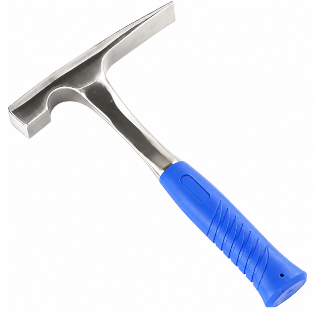 12-1/2-Inch Steel Brick Hammer with Chisel Edge – Masonry Hammer with Flat Striking Face and Rubberized Shock-Absorbing Grip – LATE-19543