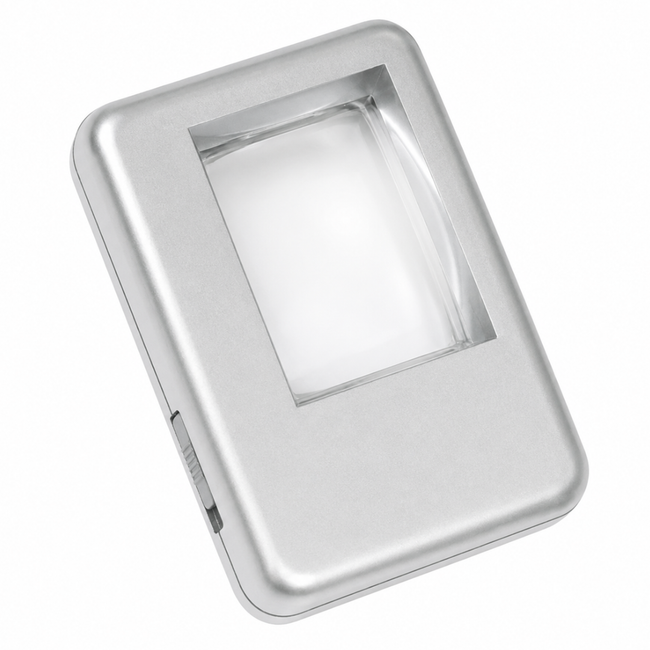 3X Illuminated Pocket Travel Magnifier with Light, Handheld Reading Lens with Black Pouch & 2 AAA Batteries, Compact Magnifying Glass for Receipts, Menus, Fine Print, Theater & Restaurant Use