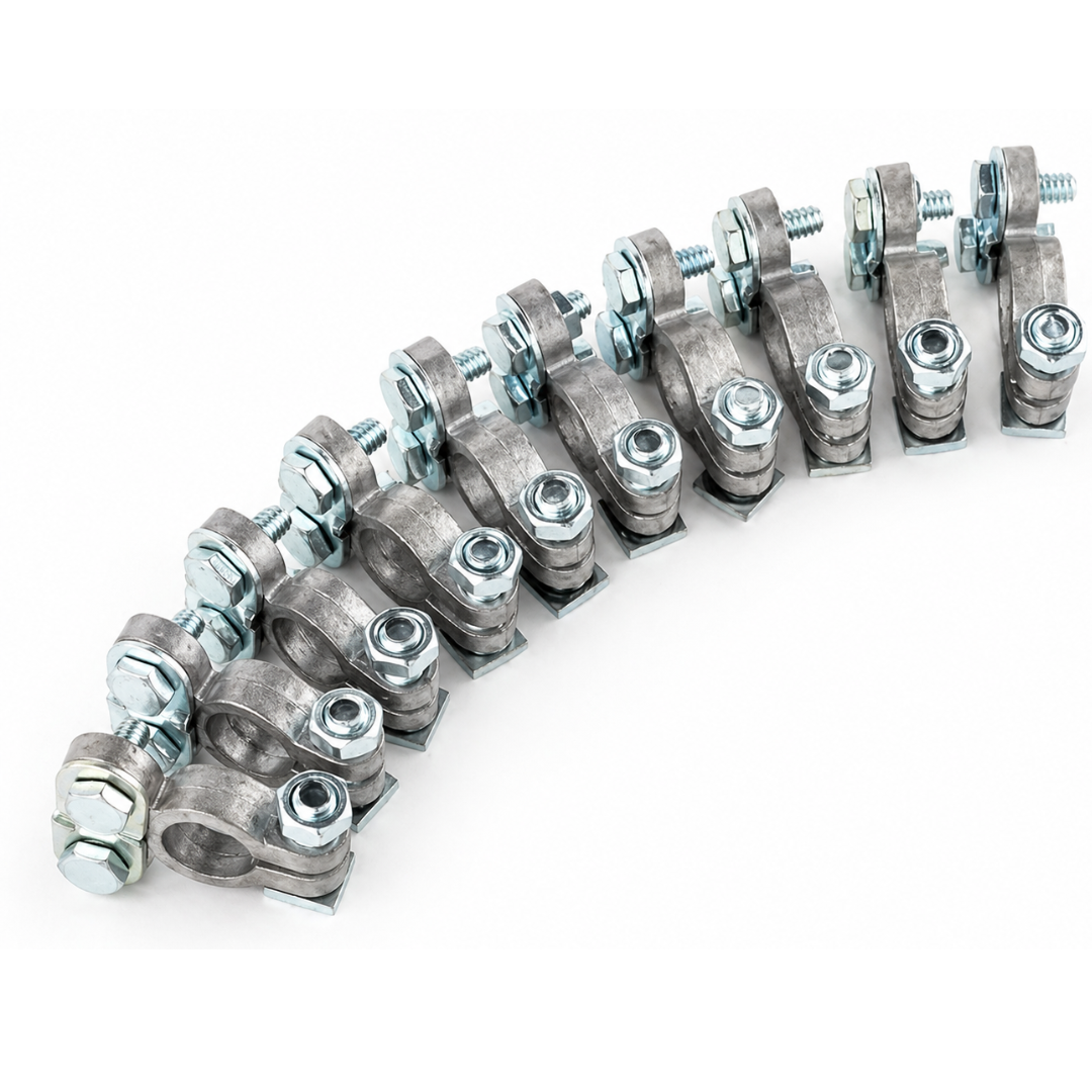 10 Piece 100% Lead Battery Terminals With Steel Nuts And Bolts To Ensure Tight Connection: TA25-10-YT  - TA25-10-YT