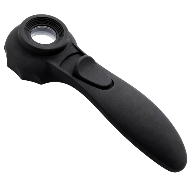 6.25" LED Illuminated Jeweler’s Magnifier – 30X Power, 20mm Lens, 6 Ultra Bright LEDs, Dual Light Mode, Lightweight Handheld Loupe for Jewelry, Coins, Inspection – Black (MG-002720)