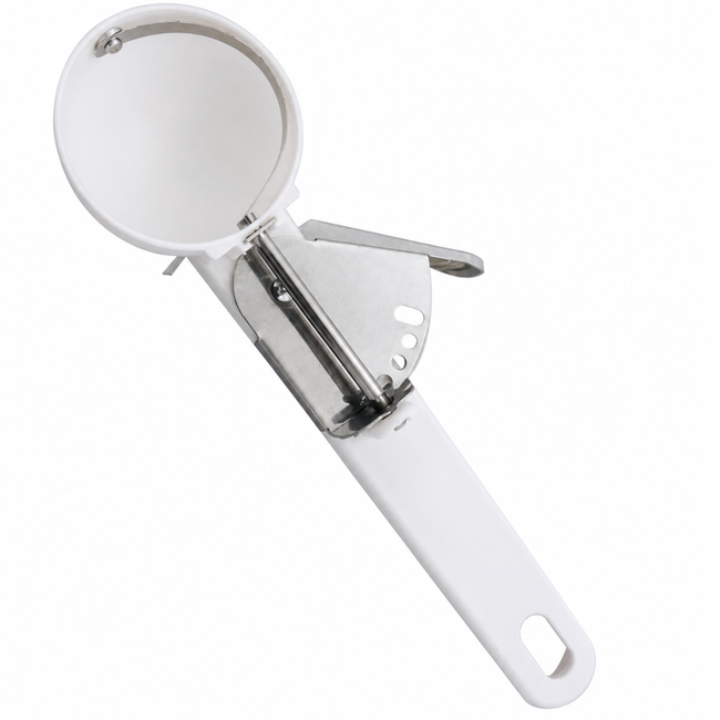 Plastic Ice Cream Scooper with Metal Thumb Lever, Traditional Release Scoop with White Plastic Handle, Easy-Release Ice Cream, Yogurt & Cookie Dough Scoop – U-02755