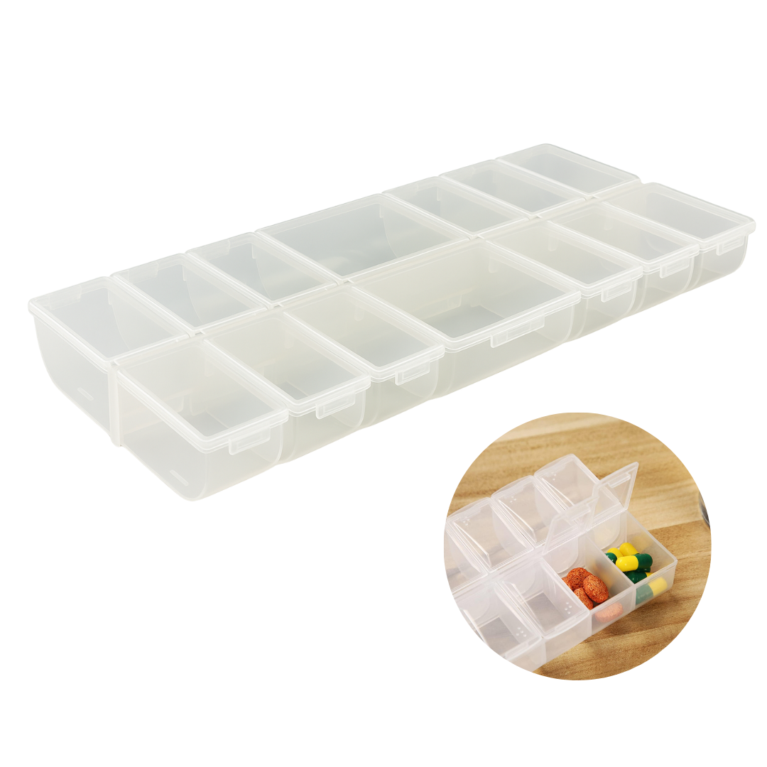 14-Compartment Storage Box with Snap-Lock Lids