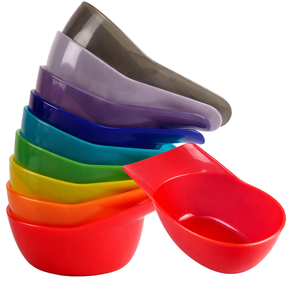 Plastic Ice Cream Bowls with Handle – 9 Pack Rainbow Dessert Cups – Reusable 4" x 2" Sundae Dishes for Ice Cream, Snacks & Party Treats