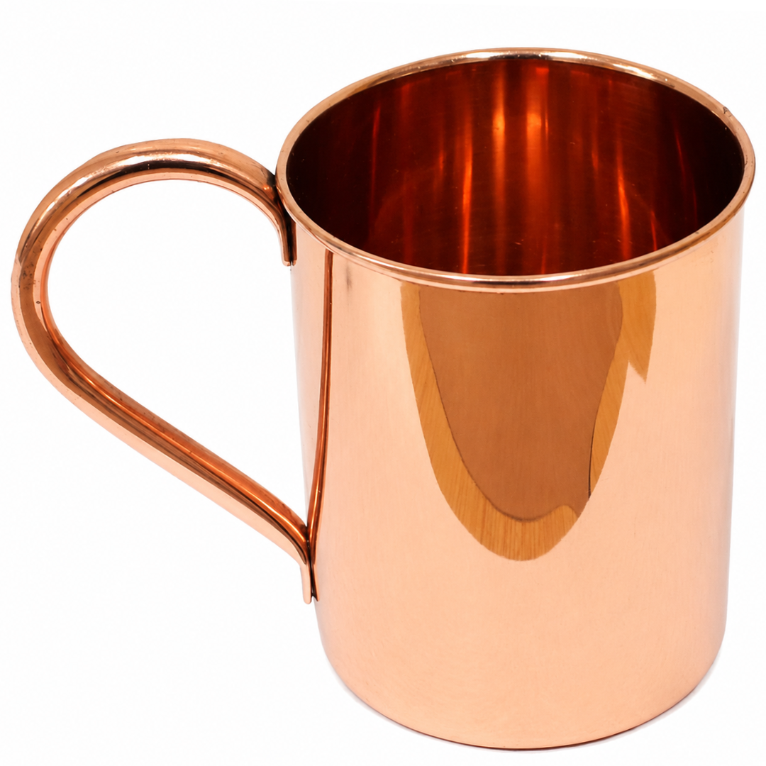 4 Inch Copper Moscow Mule Mug with Smooth Finish, Extra Large Handle, 3 Inch Rim Diameter, 6.2 oz Can Shaped Drink Cup for Cocktails, Bars, Restaurants & Home