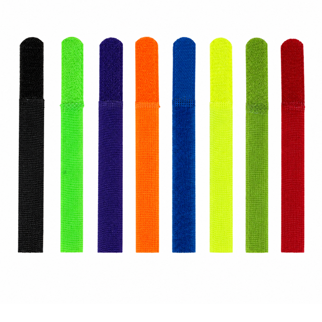 8 Piece Reusable Self Attaching Cable Ties, Multi-Color Hook and Loop Cable Wraps, Durable Nylon Cord Organizers for Computer Cables, Chargers, Garage, Office, Home and Workshop