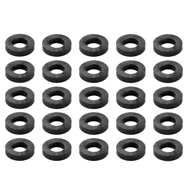 25-Pack Ceramic Ring Magnets, 20 × 8 × 4 mm (3/4-Inch Outer Diameter), Black Magnets for Crafts and Industrial Applications