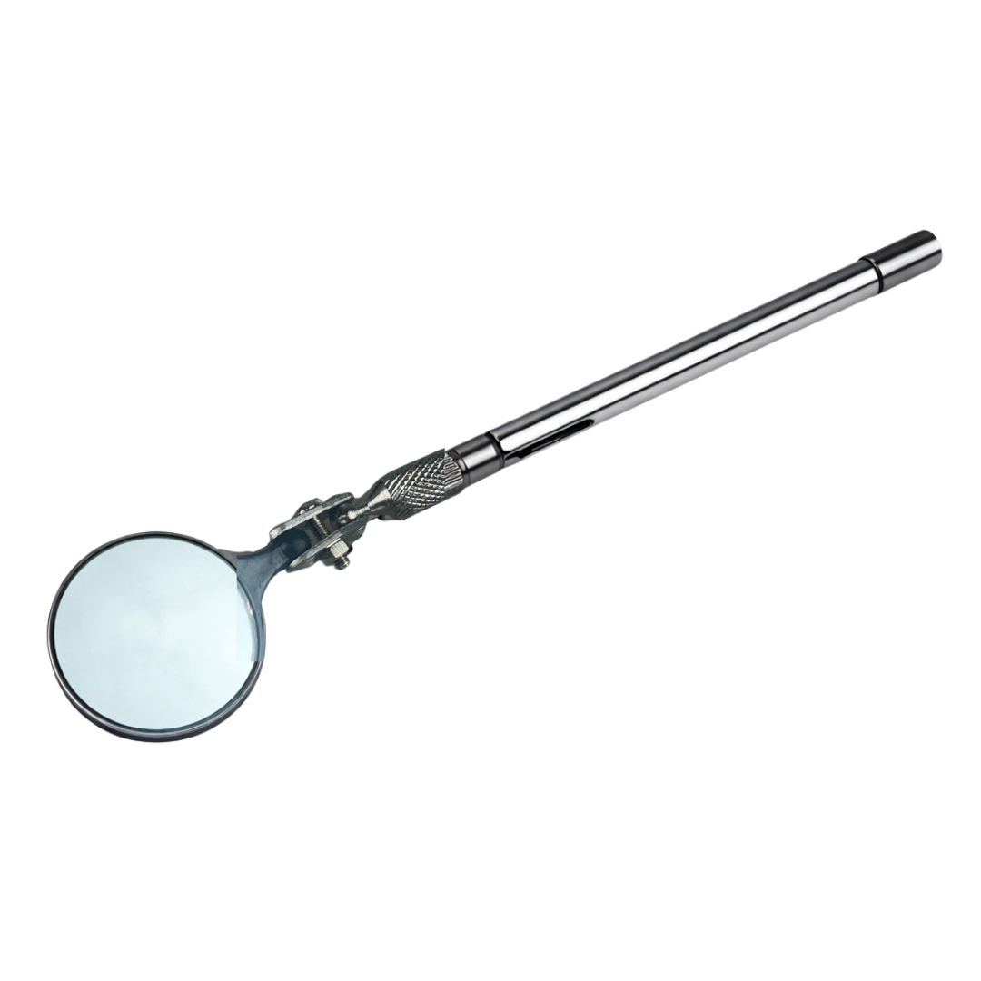 Extendable Inspection Mirror with Magnet – 1-3/8" Mirror & 25" Telescoping Pickup Tool with Pocket Clip