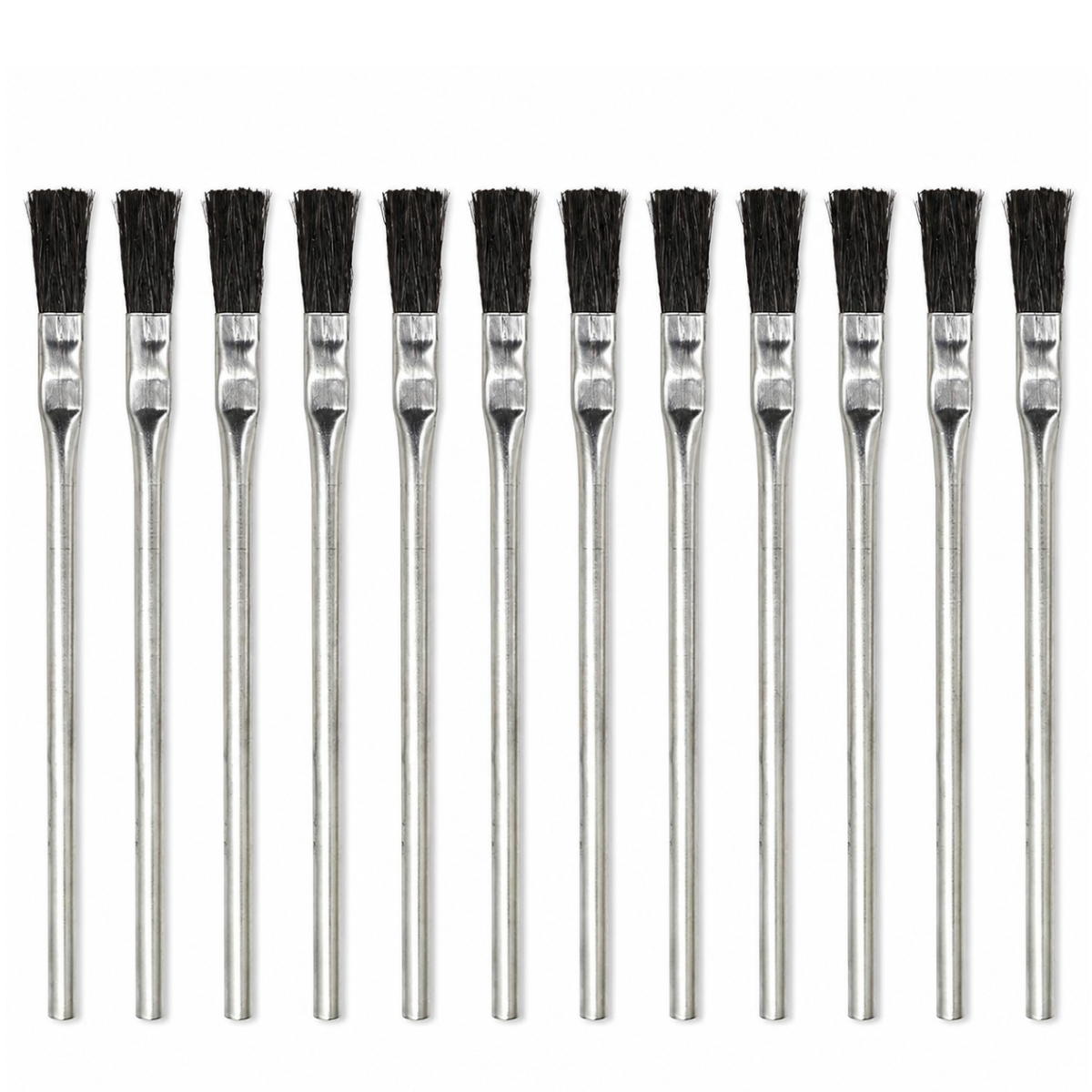 12-Piece 3/8-Inch Acid Brush Set with Horsehair Bristles and Zinc-Plated Metal Handles, 6-Inch Length — TZ63-06305