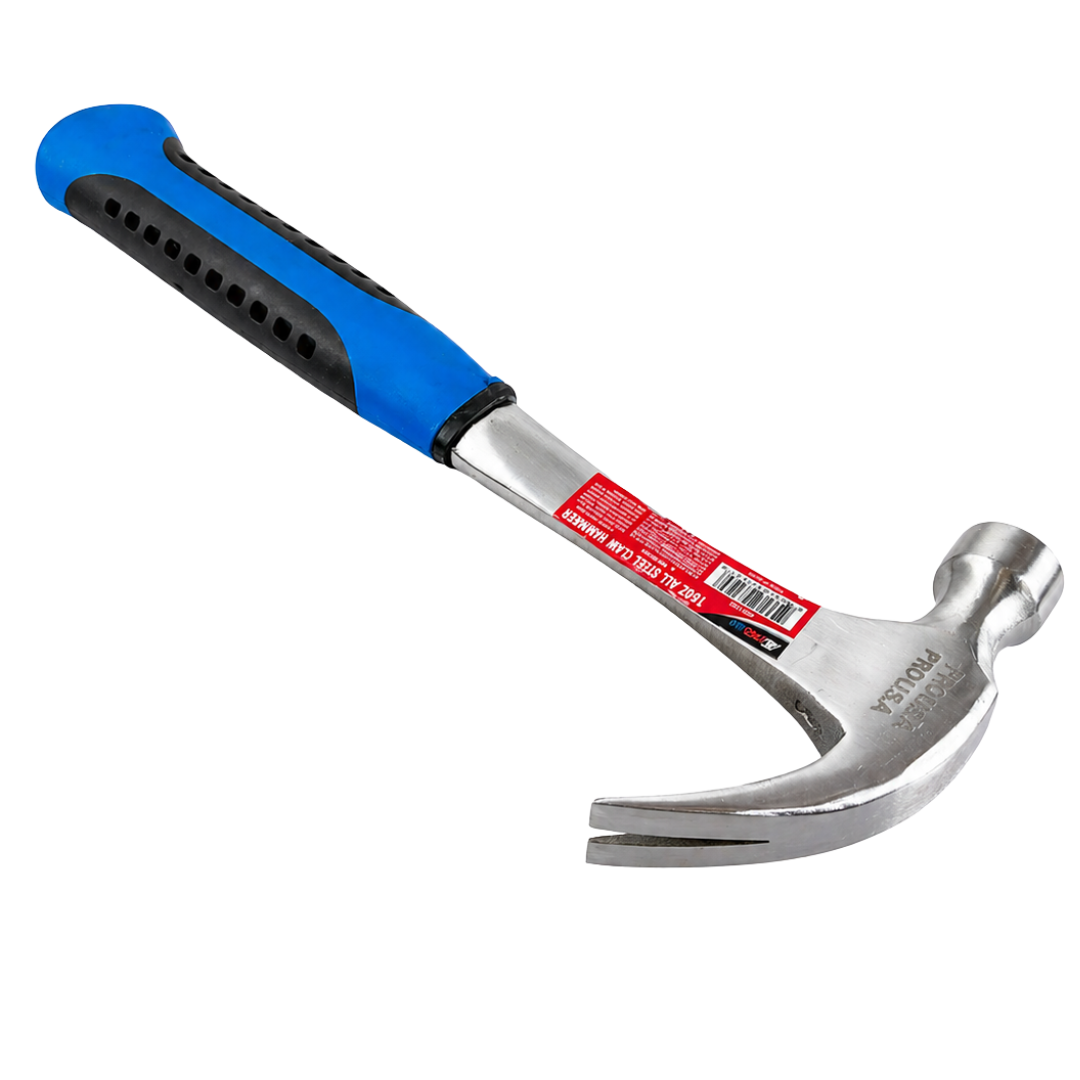 16 oz Ripping Claw Hammer – 13-1/4" Straight Claw Framing Hammer with Shock-Absorbing Rubber Grip – Ideal for Construction, Demolition & Carpentry