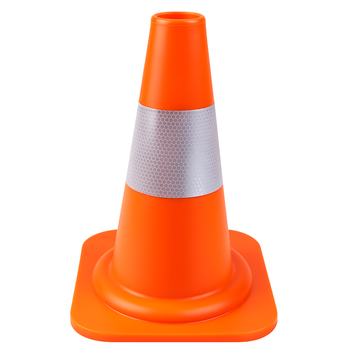12" (30.5 cm) PVC Safety Cone | Weighted & Balanced Base | Reflective Visibility Strip | Multi-Functional for Hazard Marking, Parking & Sports
