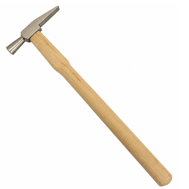 Swiss-Style Jeweler’s Hammer with Stainless Steel Dual-Face Head and Wooden Handle – 9-Inch Precision Chisel Hammer for Metal Texturing, Riveting and Wire Work