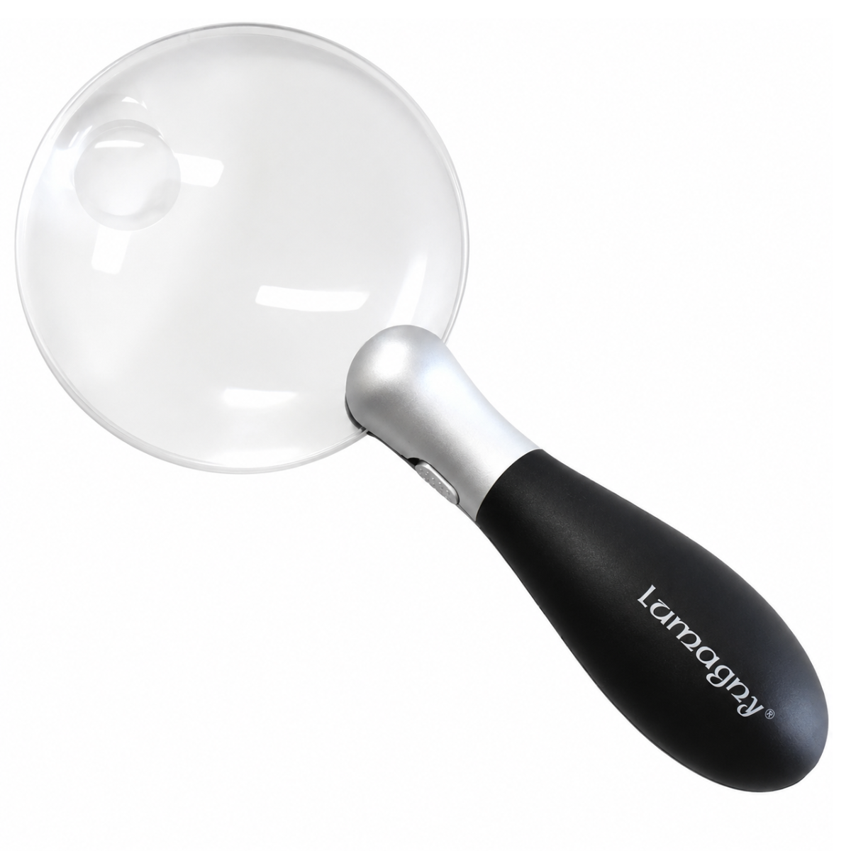 3.5" Rimless LED Handheld Magnifier with 3X/5X Lens & Ergonomic Handle – MG-14676